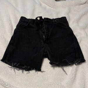 Wrangler Black Frayed Jean Shorts